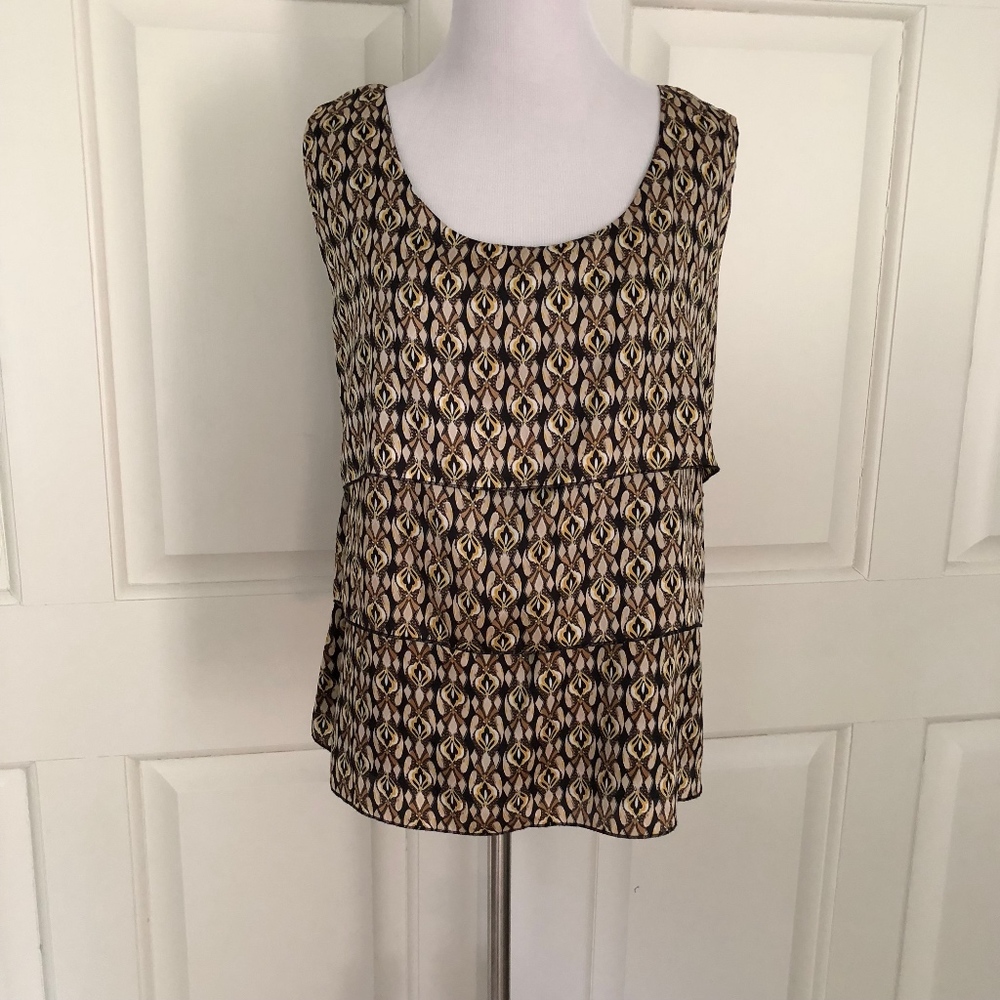 SILKY LAYERED CAMI CAREER BLOUSE SLEEVELESS